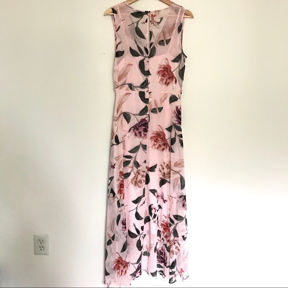 Calvin Klein Floral Chiffon V-neck Dress - Picture 10 of 16